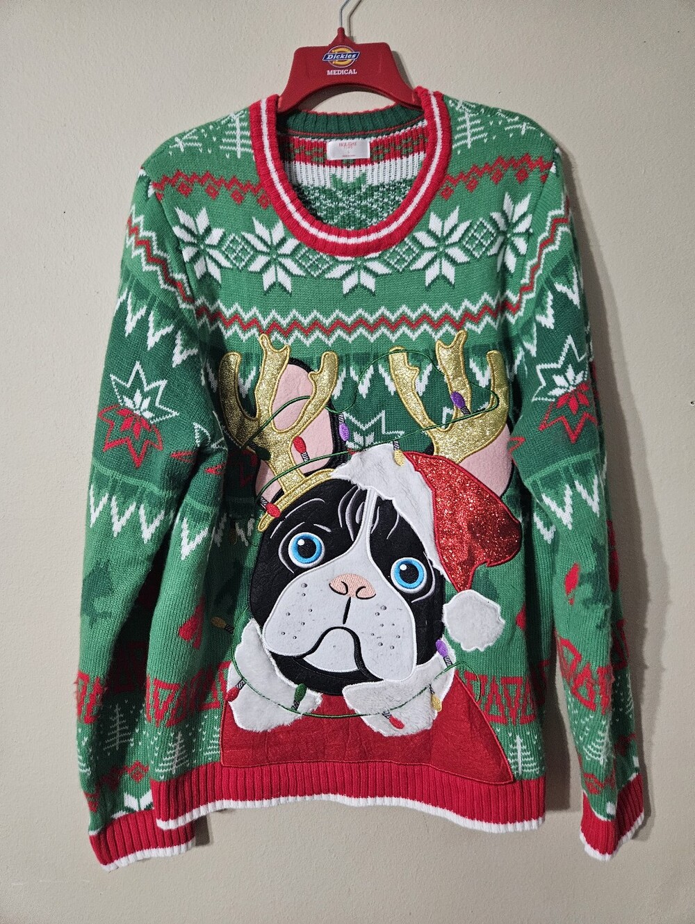 Holiday Time Dog Ugly Christmas Sweater Large